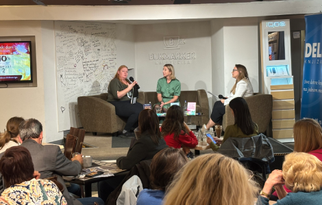 duhovito, toplo i dirljivo, baš kao i njene knjige u knjižari delfi skc održano književno veče bestseler autorke dženi kolgan laguna knjige