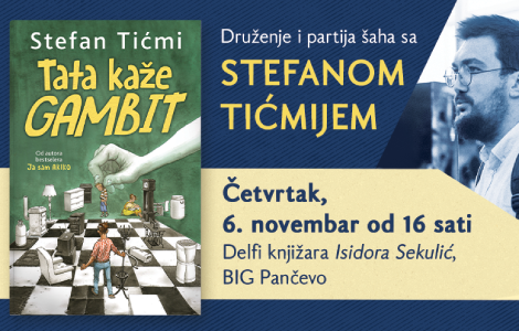stefan tićmi družiće se sa čitaocima u delfi knjižari isidora sekulić četvrtak, 6 novembar u 16 sati laguna knjige